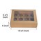 15-Pack Brown Cupcake Boxes 12 Holders Cake Carrier Food Grade Kraft Pop-up Bakery Boxes 13.8 x 9.5 x 4inch with Inserts and PVC Windows Fits 12 Cavity Cupcake Pack of 15